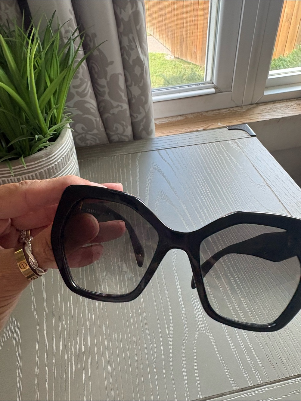 Prada Black Oversized Cat-Eye Sunglasses - Women - Picture 9 of 15
